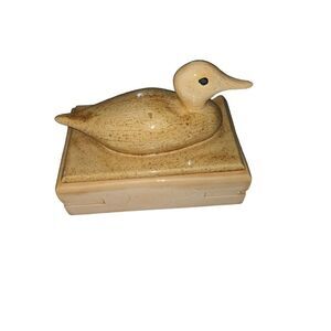 Vintage Duncan Enterprises 1978 Duck Decoy Box Hand Ceramic 6.5 X 5”‎